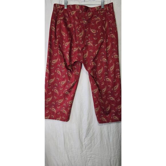 Lauren Jeans Co. Ralph Lauren‎ Womens 14 Capri Pants Red Paisley Preppy Western - Picture 4 of 6